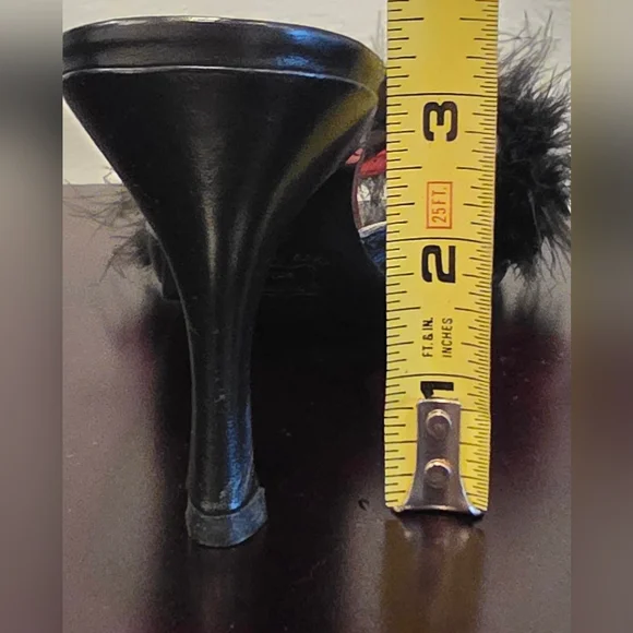 SALE Black Mules With Feather Accent - Picture 4 of 10